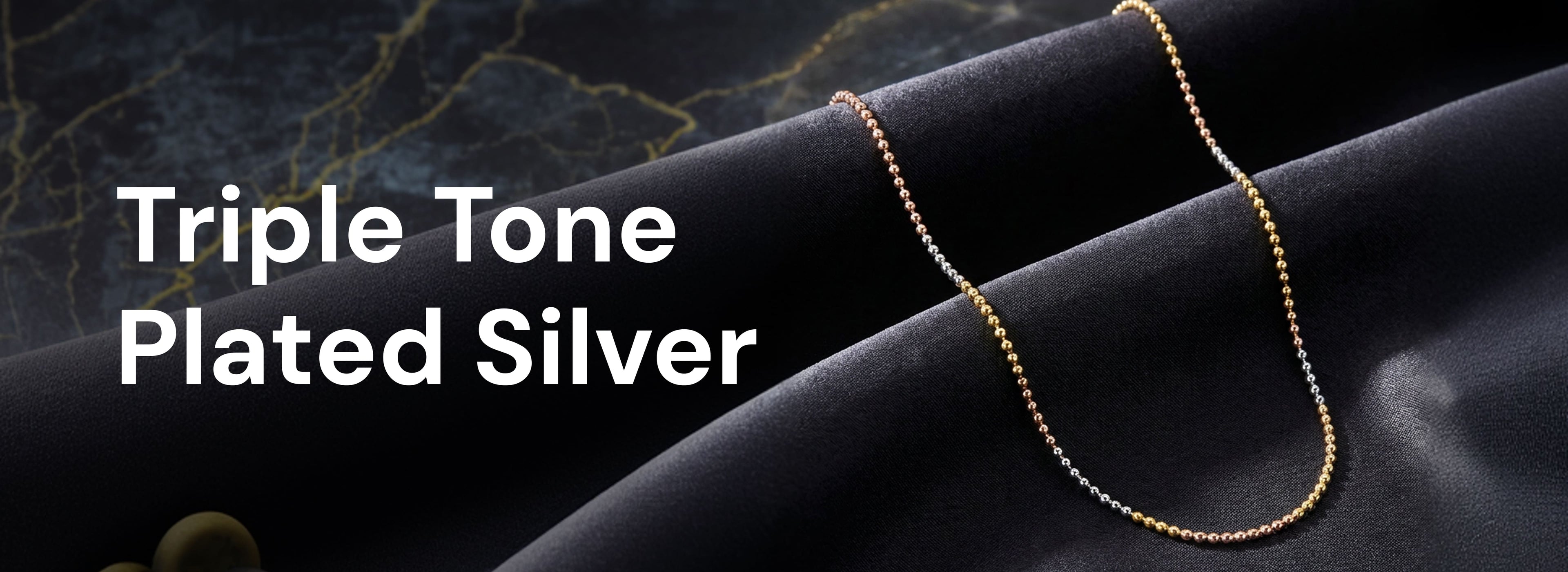 SIJA Triple Tone Plated Silver jewellery 925 sterling silver BIS hallmarked elegant modern accessory versatile design perfect for festive wear weddings and gifting