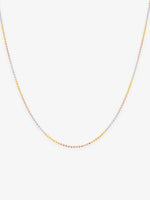 SIJA 925 Silver Triple Tone Sleek Ball Chain elegant sterling silver jewellery accessory front view