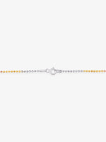 Side profile of SIJA 925 Silver Triple Tone Sleek Ball Chain highlighting durable sterling silver craftsmanship and triple tone beads