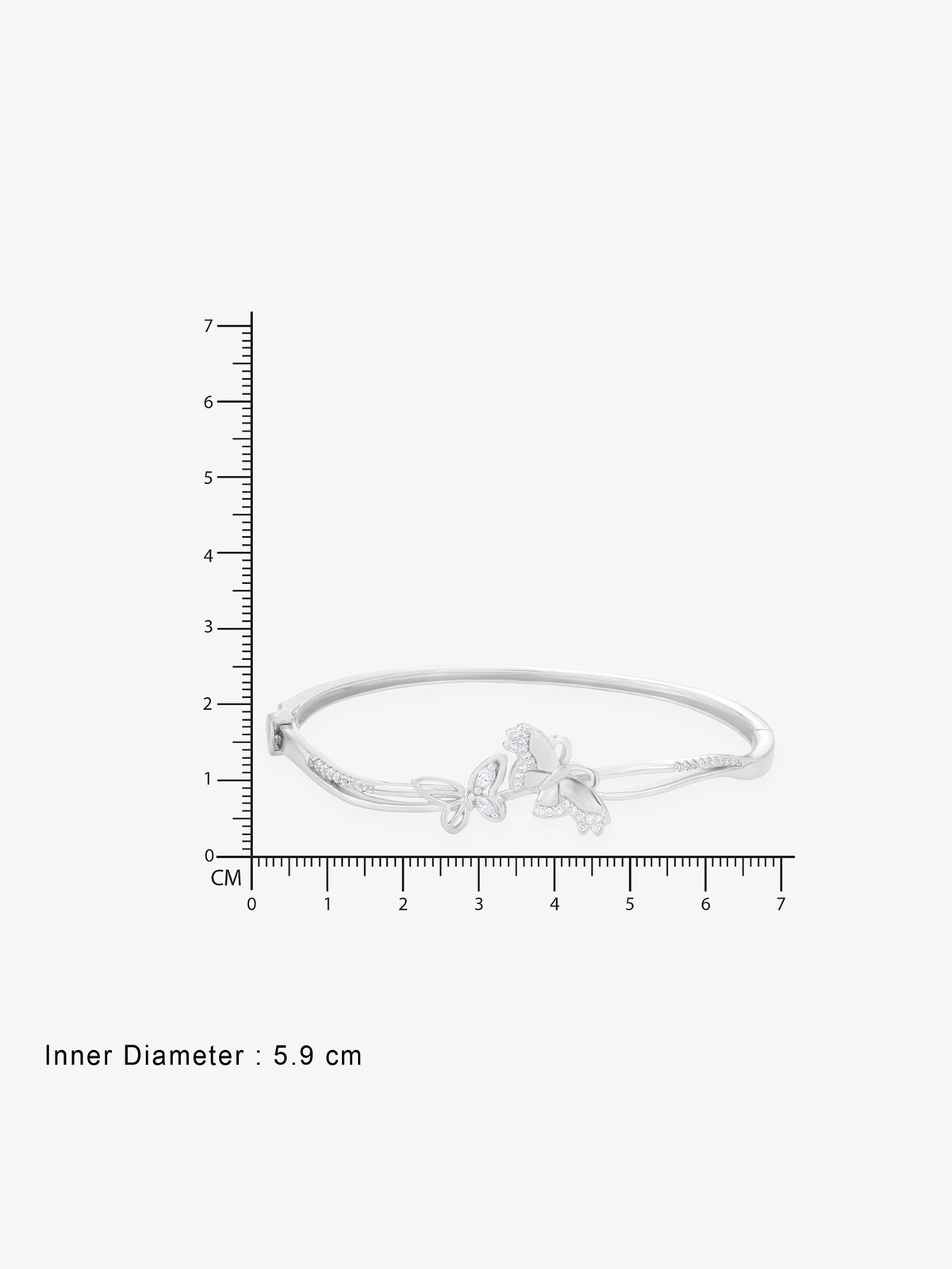 Reverse of SIJA Twin Butterfly Bracelet showing BIS 925 hallmark stamp certified sterling silver jewellery authenticity and quality assurance
