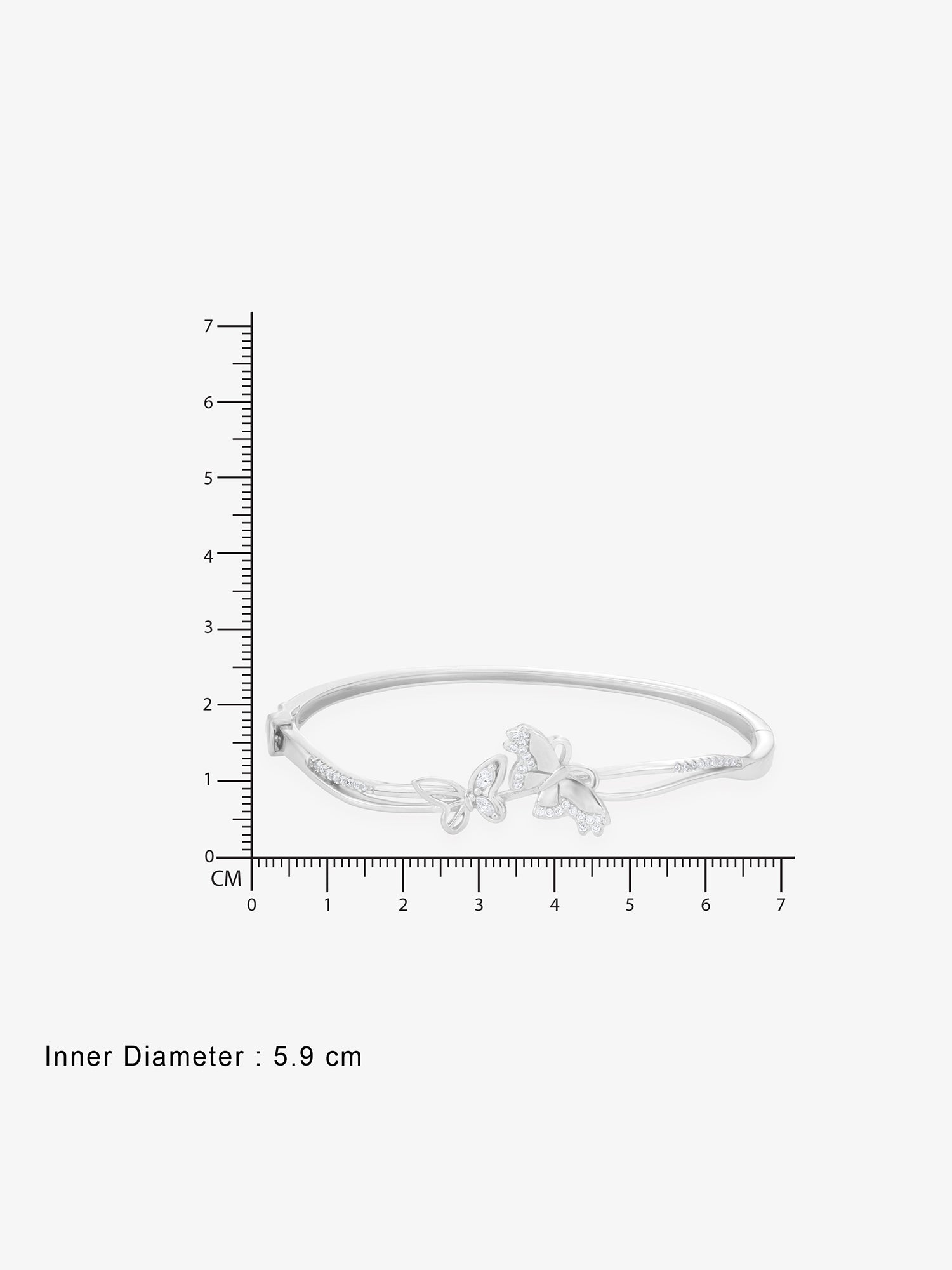 Reverse of SIJA Twin Butterfly Bracelet showing BIS 925 hallmark stamp certified sterling silver jewellery authenticity and quality assurance