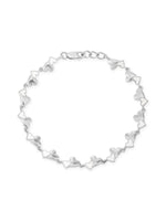 Detailed close‑up of SIJA 925 Silver Twin Hearts Whisper Chain Bracelet showing fine craftsmanship and romantic twin heart design