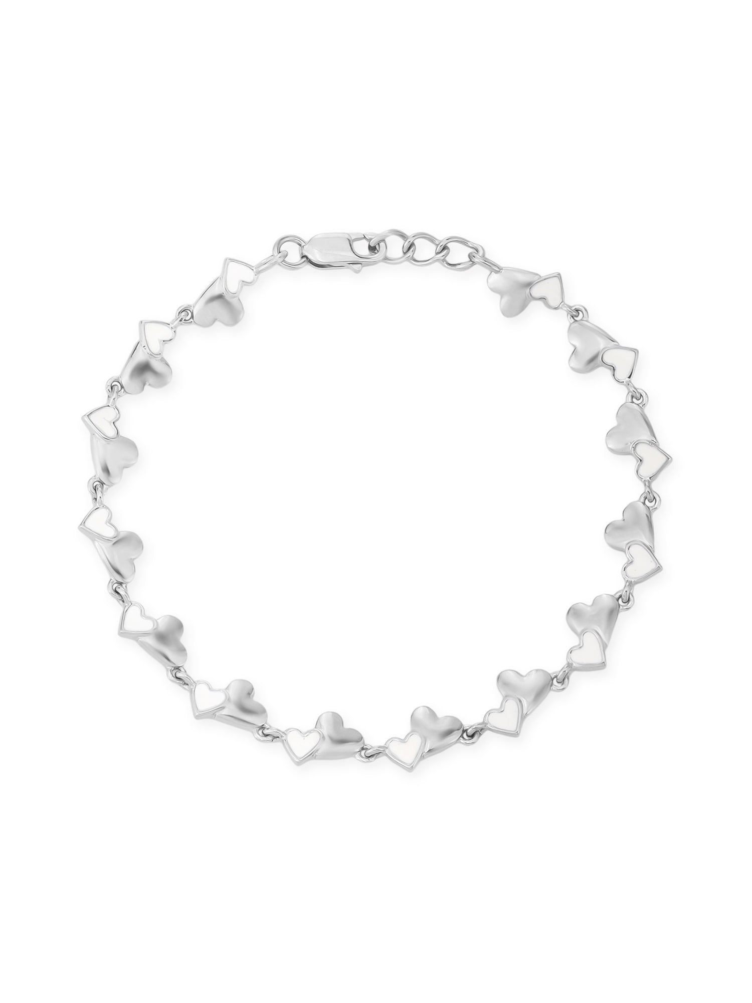 Detailed close‑up of SIJA 925 Silver Twin Hearts Whisper Chain Bracelet showing fine craftsmanship and romantic twin heart design