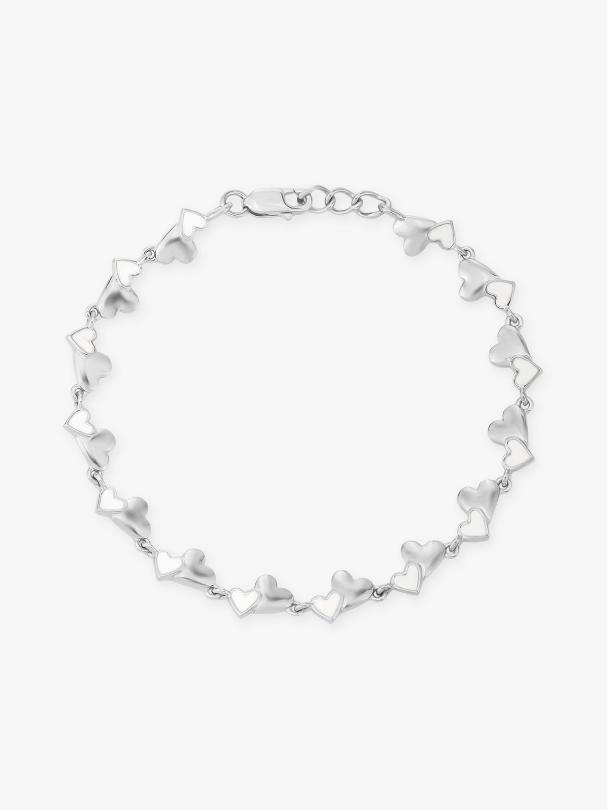 SIJA 925 Silver Twin Hearts Whisper Chain Bracelet 999 silver jewellery elegant front view timeless accessory for women