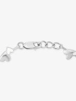 Side profile of SIJA 925 Silver Twin Hearts Whisper Chain Bracelet highlighting polished links and delicate chain finish