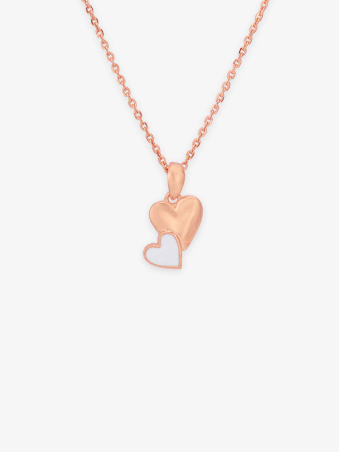 SIJA Rose Gold Plated 925 Silver Twin Hearts Whisper Pendant with Chain elegant hero shot