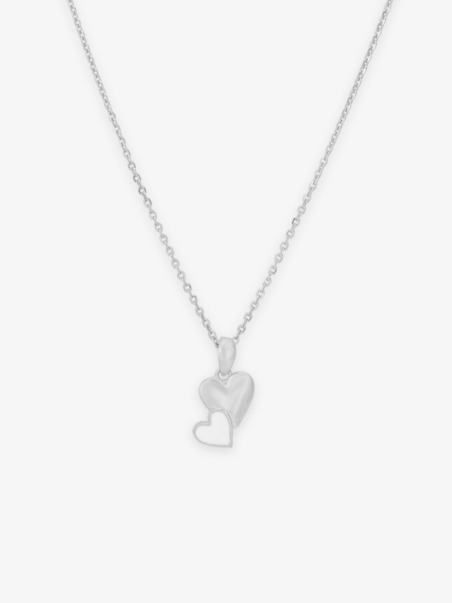Twin Hearts Whisper Pendant with Chain