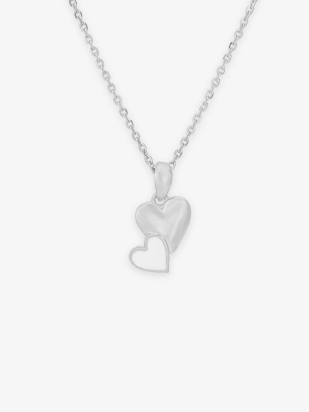 SIJA 925 Silver Twin Hearts Whisper Pendant with Chain sterling silver jewellery elegant hero shot