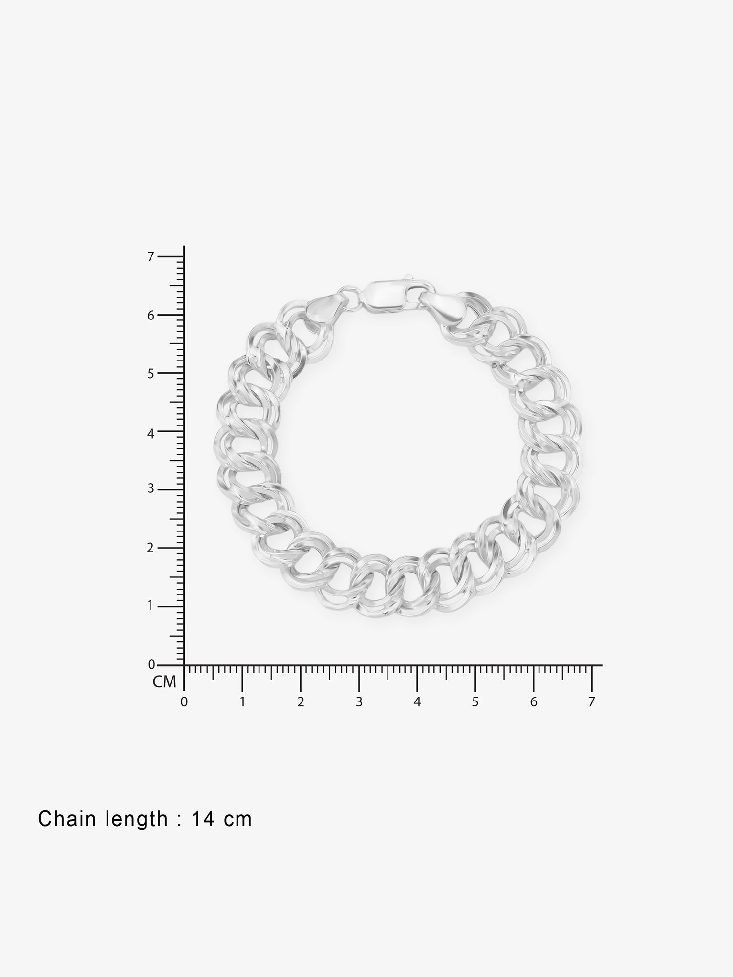 Reverse view of SIJA Twisted O Linked Mens Chain Bracelet showing BIS 925 hallmark certified sterling silver jewellery made in India