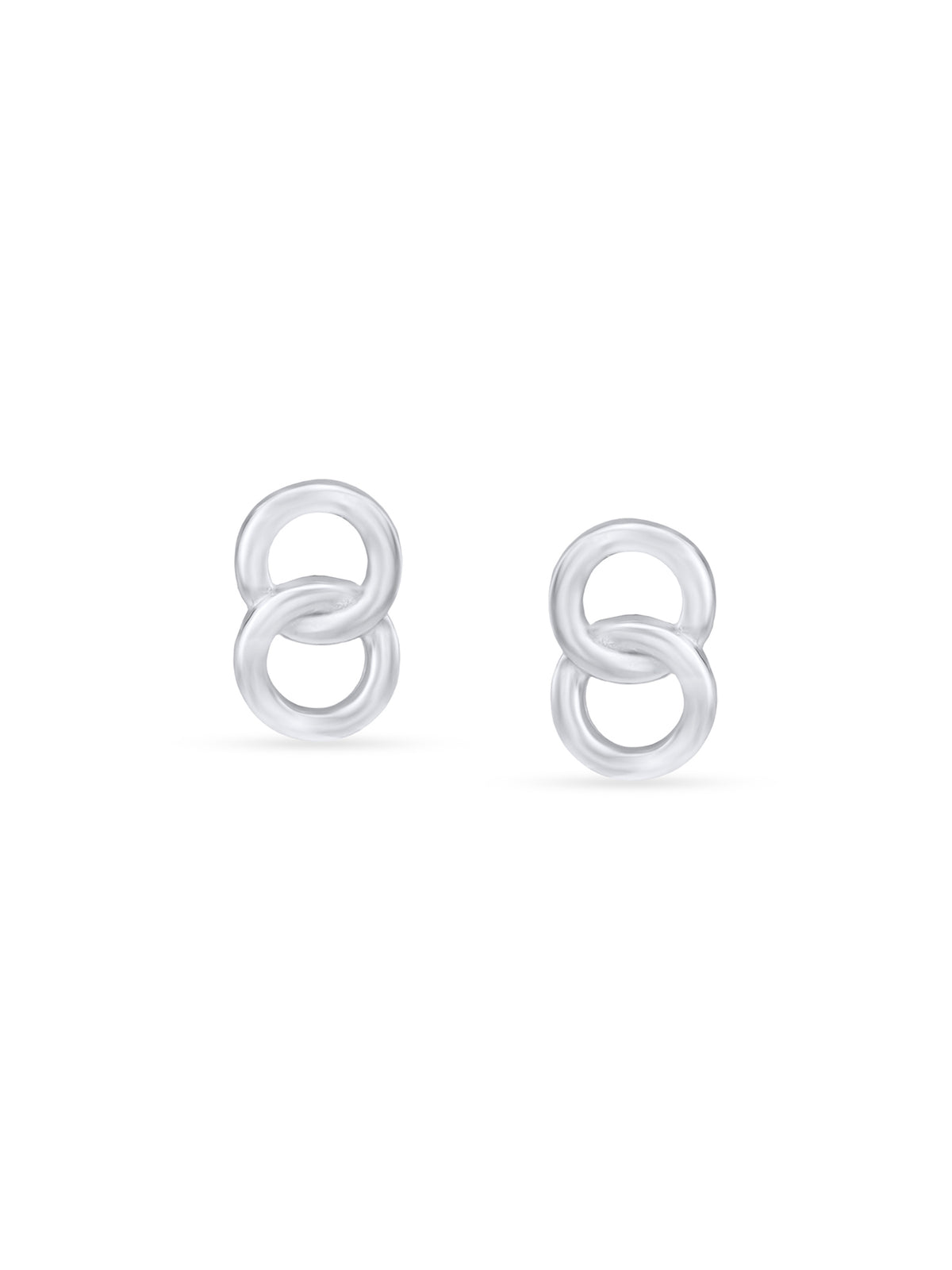 Detailed view of SIJA 925 Silver Twisted Rings Stud highlighting ornamental finish polished sterling silver craftsmanship delicate twisted motif