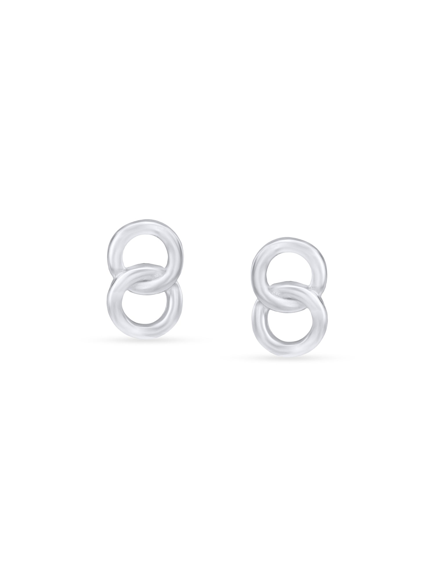Detailed view of SIJA 925 Silver Twisted Rings Stud highlighting ornamental finish polished sterling silver craftsmanship delicate twisted motif