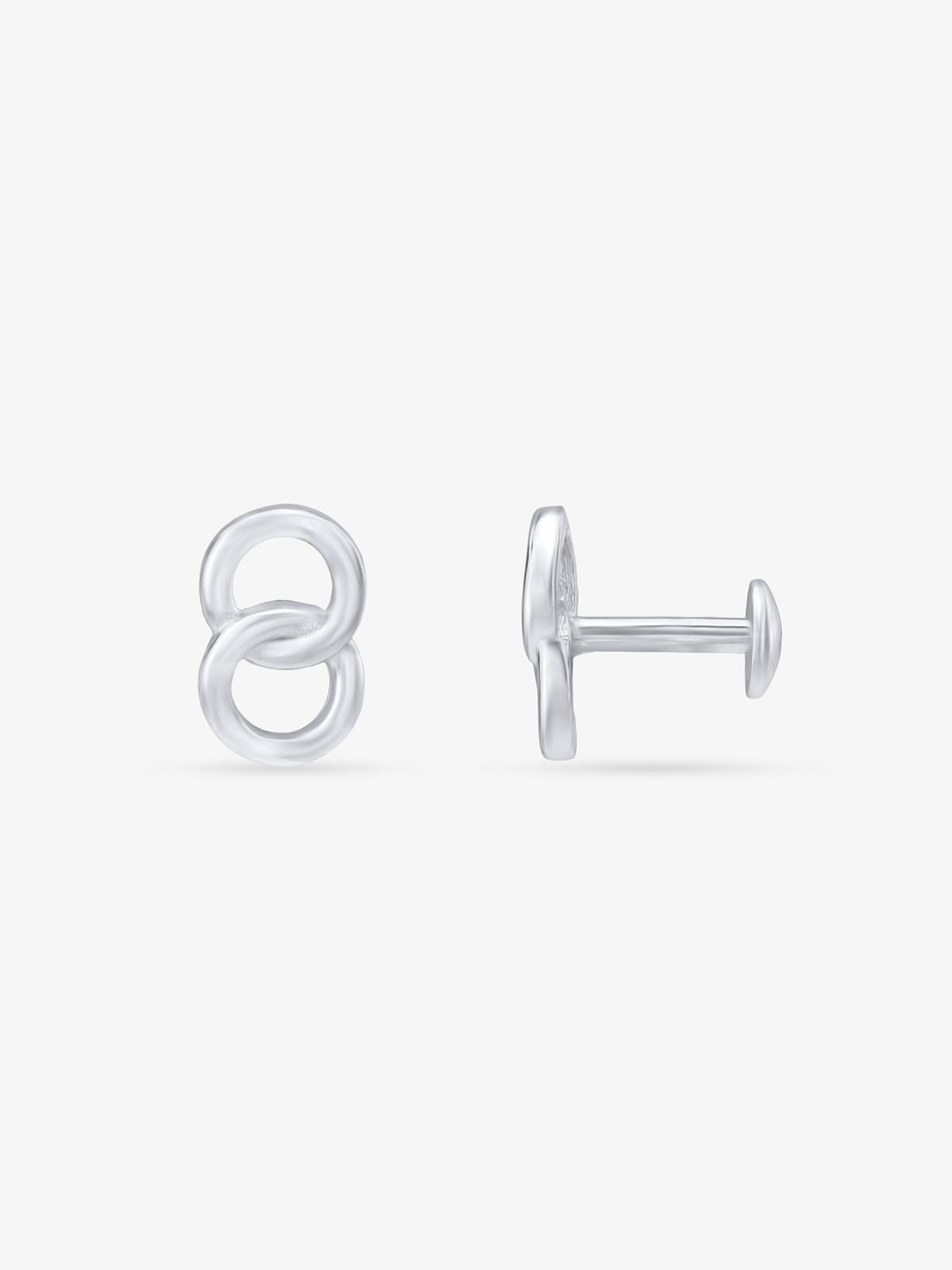 Side profile of SIJA 925 Silver Twisted Rings Stud sterling silver jewellery elegant accessory durable construction polished edges