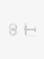 Side profile of SIJA 925 Silver Twisted Rings Stud sterling silver jewellery elegant accessory durable construction polished edges