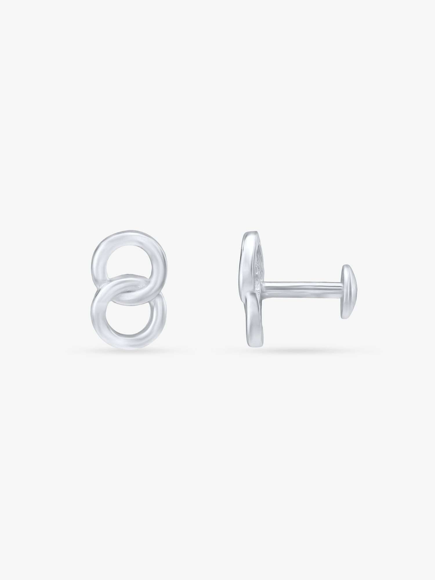 Side profile of SIJA 925 Silver Twisted Rings Stud sterling silver jewellery elegant accessory durable construction polished edges
