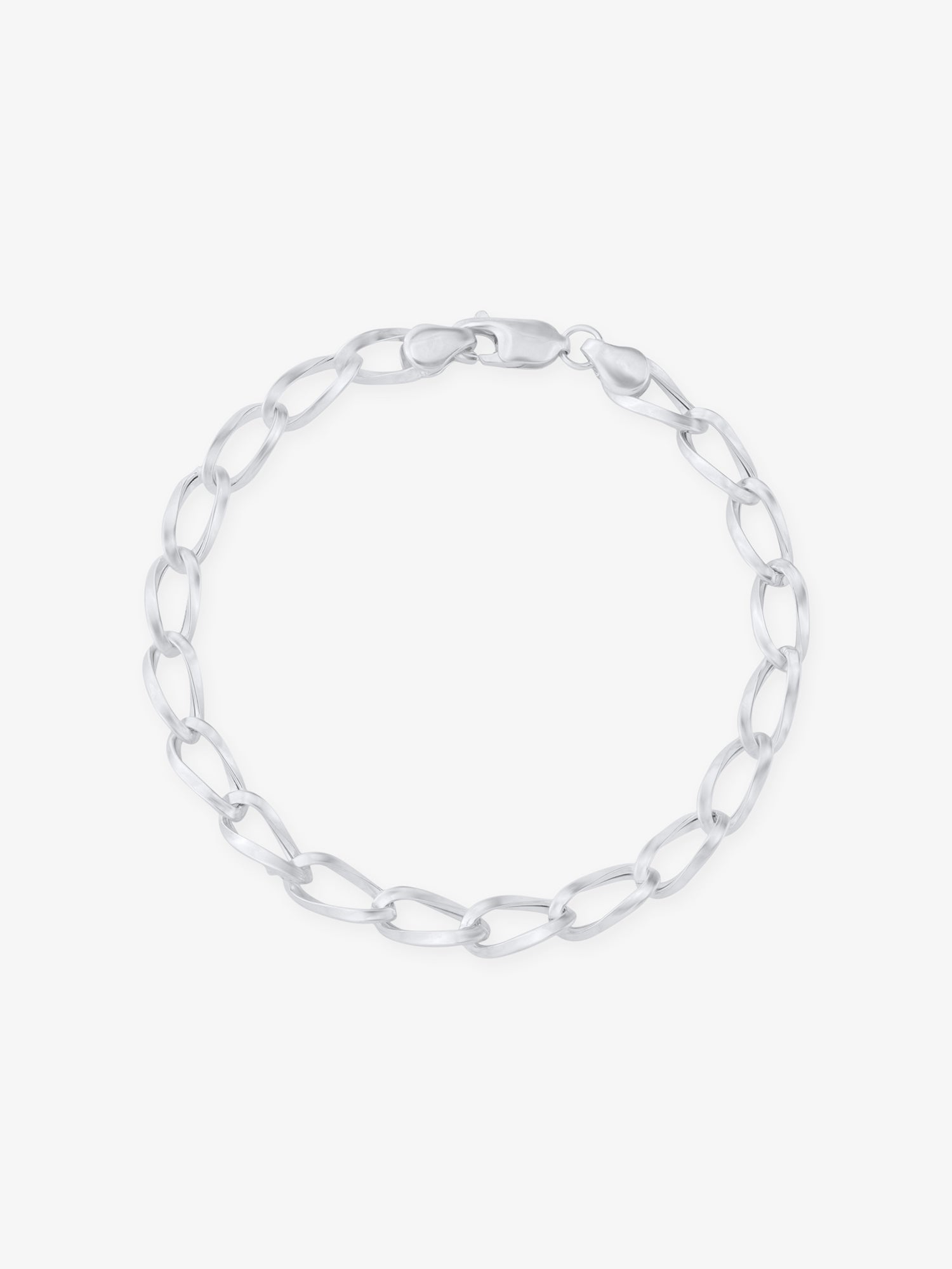 SIJA 925 Silver Twisted Spiral Men’s Chain Bracelet bold sterling silver accessory front view