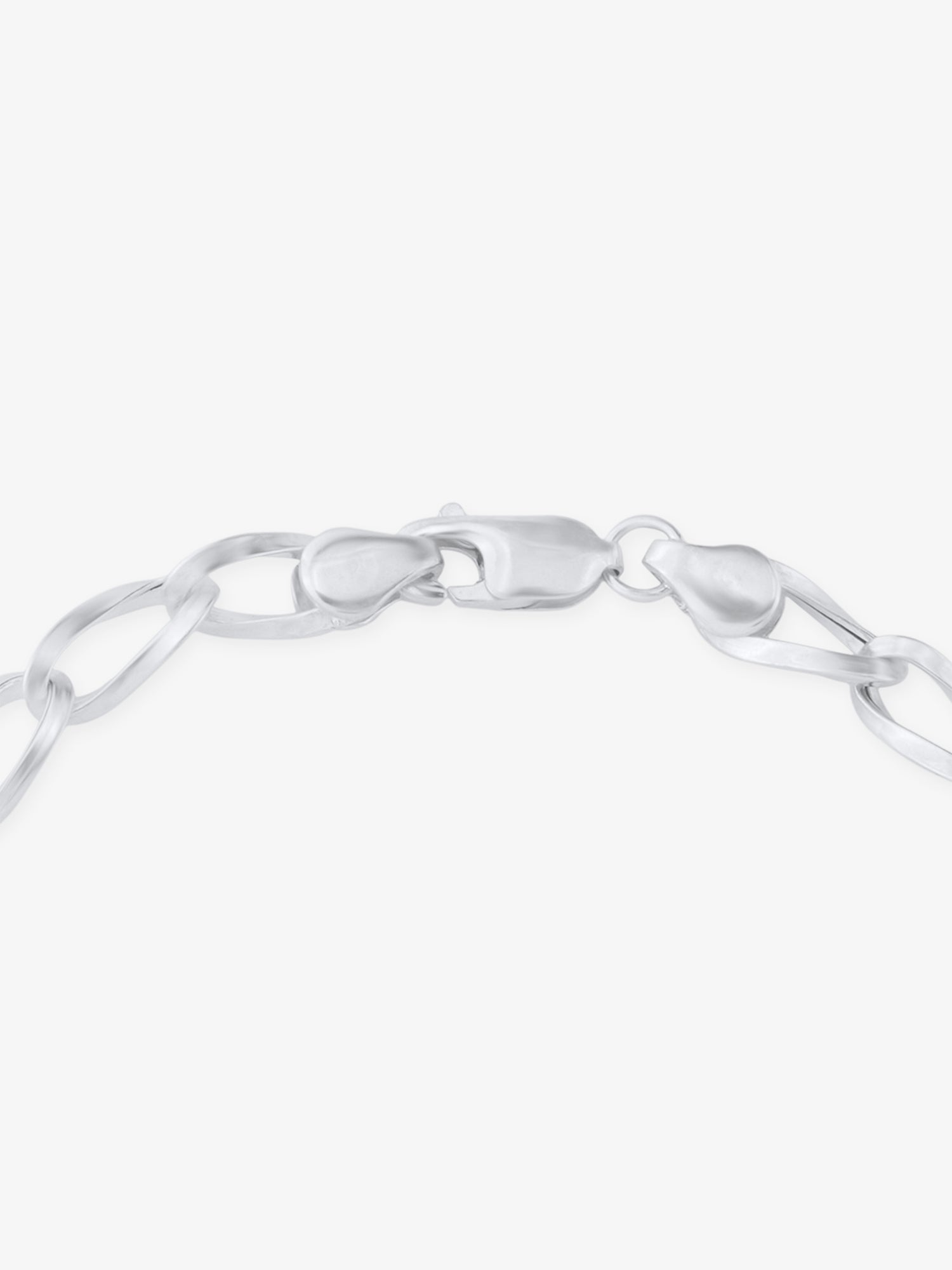 Side view of SIJA 925 Silver Twisted Spiral Men’s Chain Bracelet highlighting sleek silver setting with spiral chain charm