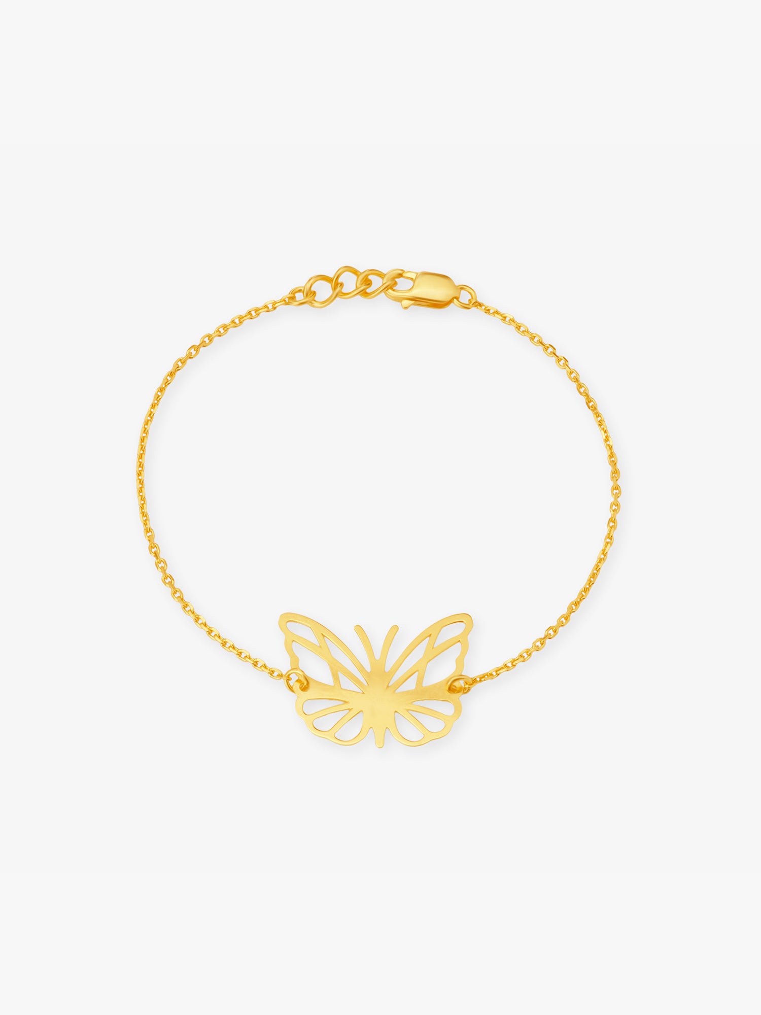 SIJA Ultra Butterfly Women Chain Bracelet 925 silver gold plated elegant jewellery front view