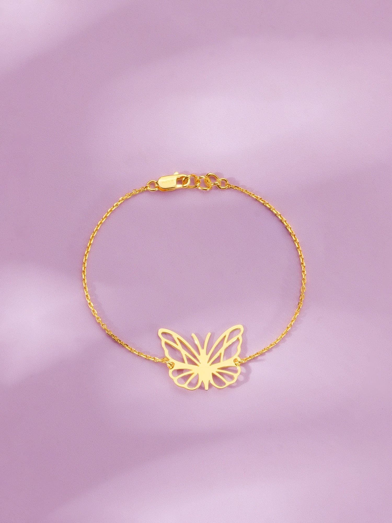 SIJA Ultra Butterfly Women Chain Bracelet showing butterfly charm with gold plating and polished finish