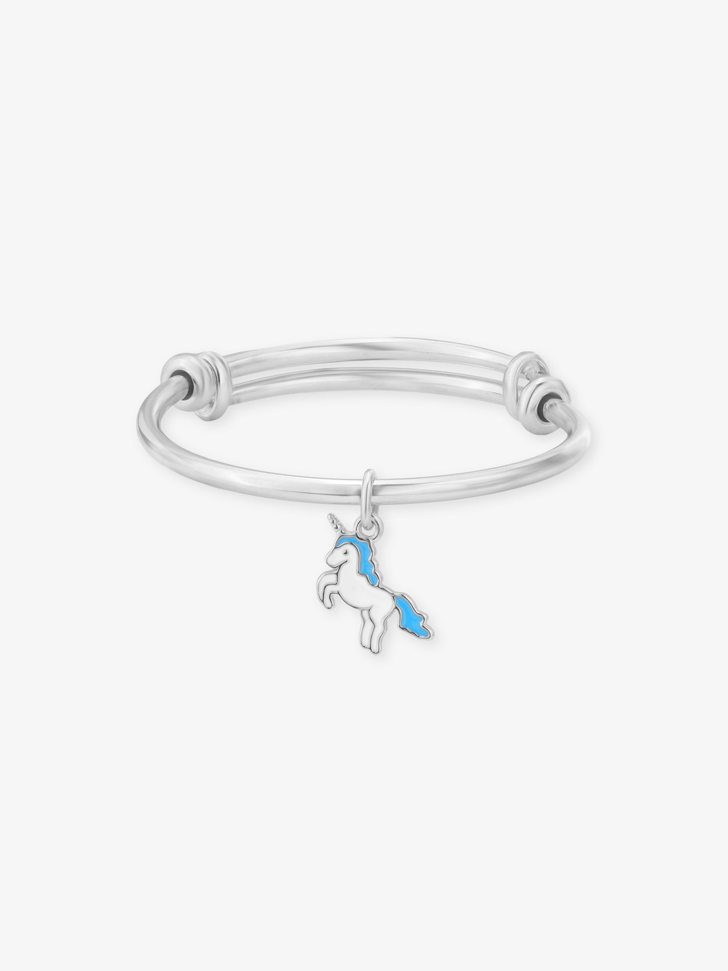 SIJA 925 Silver Kids Bracelet with Unicorn Charm sterling silver jewellery playful front view accessory