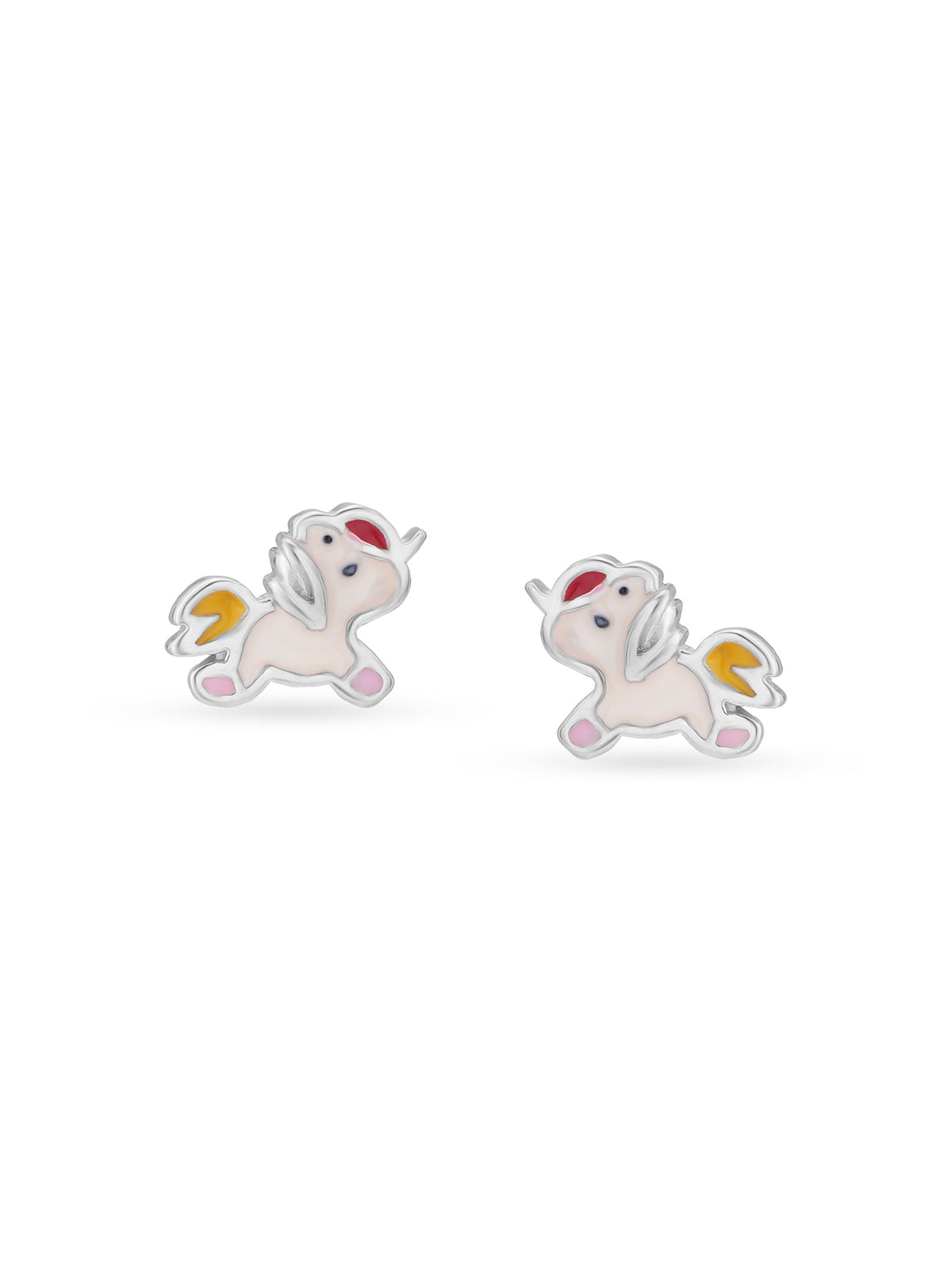 Detailed view of SIJA 925 silver Unicute Earrings highlighting whimsical unicorn motif and ornamental craftsmanship
