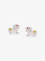 Detailed view of SIJA 925 silver Unicute Earrings highlighting whimsical unicorn motif and ornamental craftsmanship