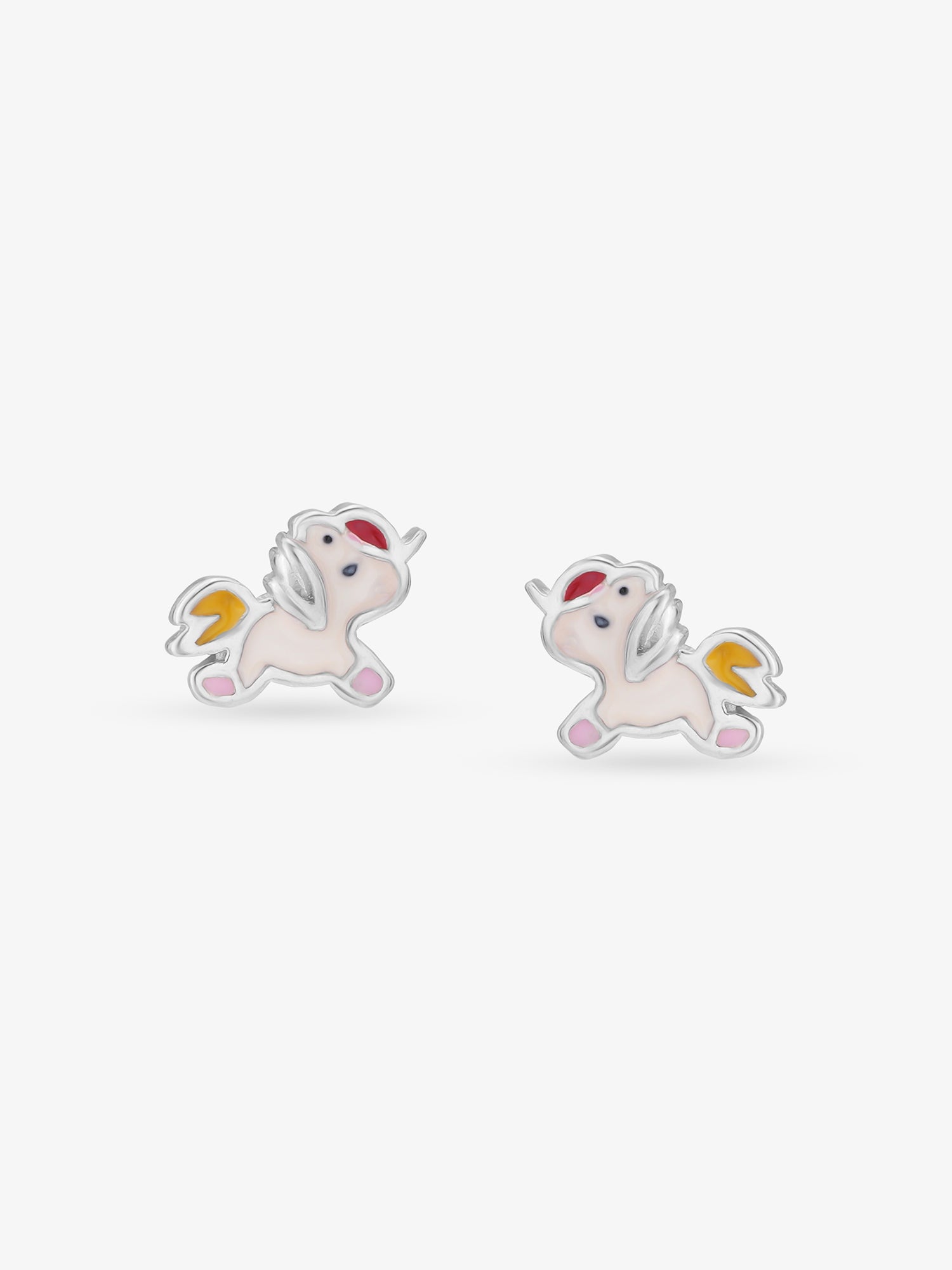 Detailed view of SIJA 925 silver Unicute Earrings highlighting whimsical unicorn motif and ornamental craftsmanship