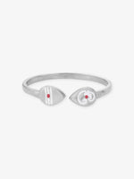 SIJA 925 Silver Vel and OM Bracelet for kids sterling silver jewellery spiritual front view accessory