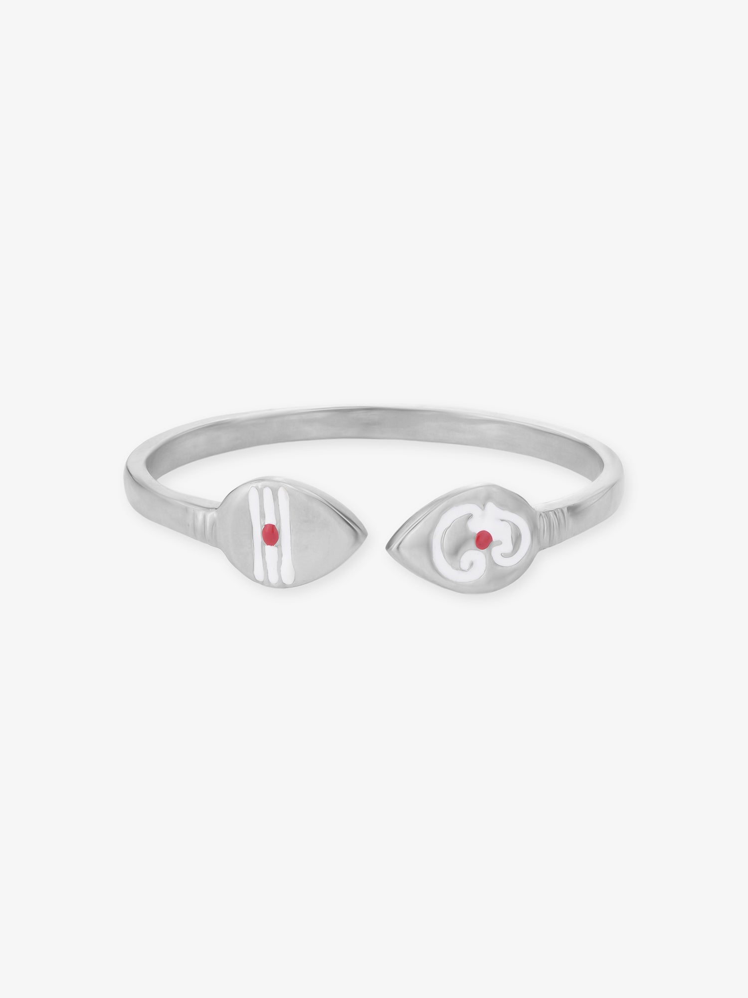 SIJA 925 Silver Vel and OM Bracelet for kids sterling silver jewellery spiritual front view accessory