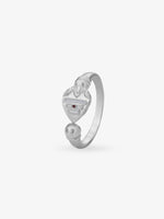 Detailed close up of SIJA 925 Silver Vel Ring showing symbolic vel design and handcrafted silver finish