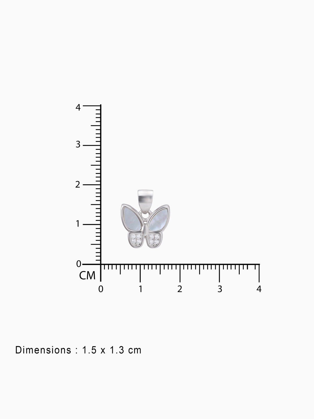 BIS hallmark view SIJA 925 silver jewellery white black fluttering sparkle butterfly pendant certified premium accessory elegant timeless design for gifting and celebrations