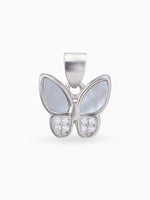 Hero shot SIJA 925 silver jewellery white black fluttering sparkle butterfly pendant BIS hallmarked elegant timeless accessory perfect for weddings festive wear and gifting