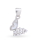 Close up SIJA 925 silver jewellery white black star light butterfly pendant handcrafted premium design versatile accessory for everyday wear and special occasions