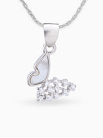 Close up SIJA 925 silver jewellery white black star light butterfly pendant handcrafted premium design versatile accessory for everyday wear and special occasions