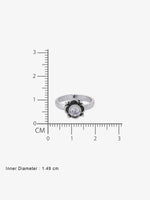 Reverse view of SIJA White Bloom Antique Toe Ring showing BIS 925 hallmark certified oxidised sterling silver jewellery made in India