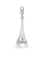Hero shot SIJA 925 silver jewellery white Eiffel Tower charm BIS hallmarked elegant accessory perfect for birthdays festive wear and gifting