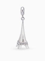 Close up SIJA 925 silver jewellery white Eiffel Tower charm handcrafted premium design versatile accessory for everyday wear and special occasions