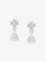 SIJA 925 Silver Floral Jhumka elegant sterling silver womens jewellery accessory front view