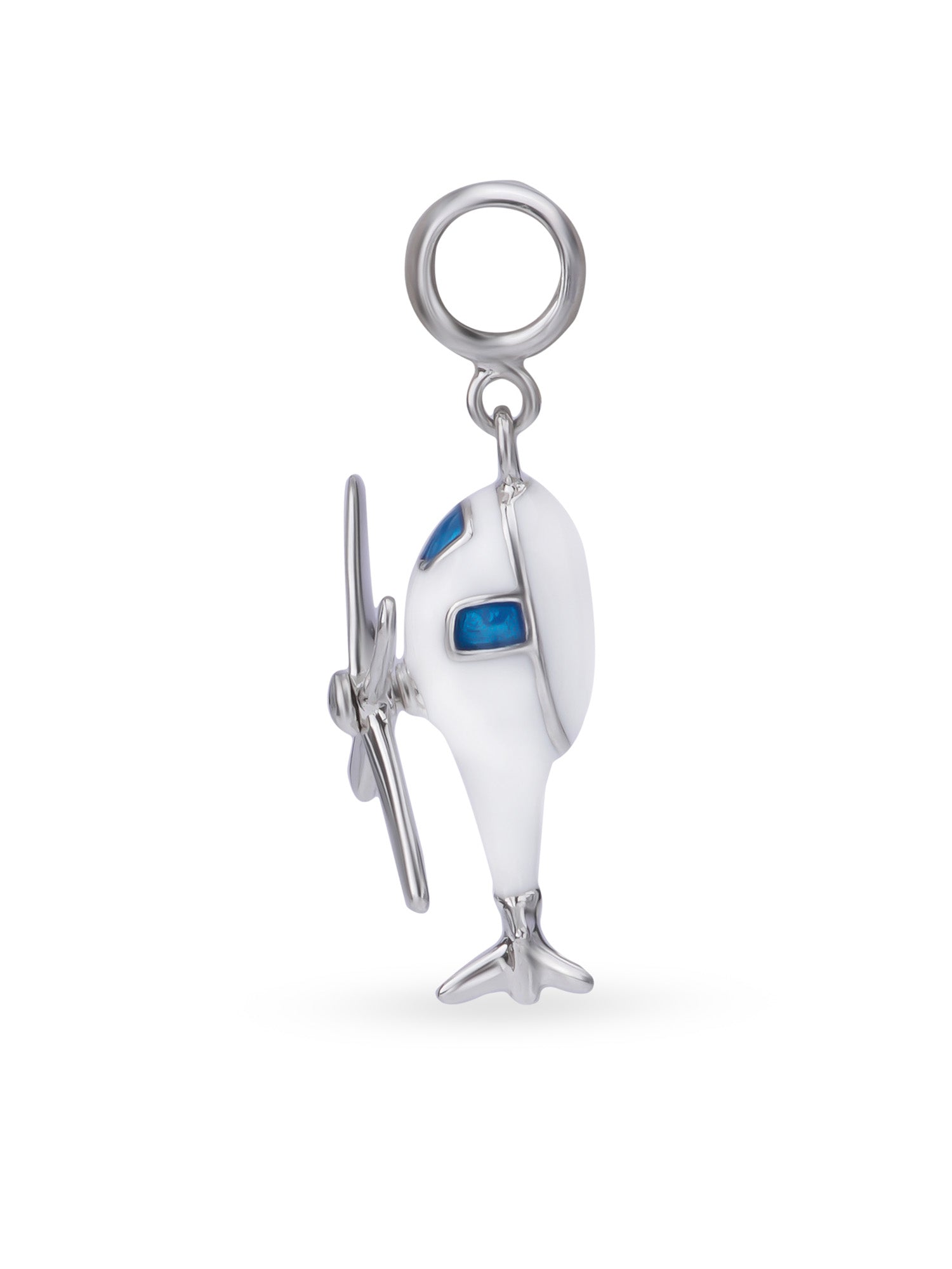 Hero shot SIJA 925 silver jewellery white helicopter charm BIS hallmarked elegant timeless accessory perfect for weddings festive wear and gifting