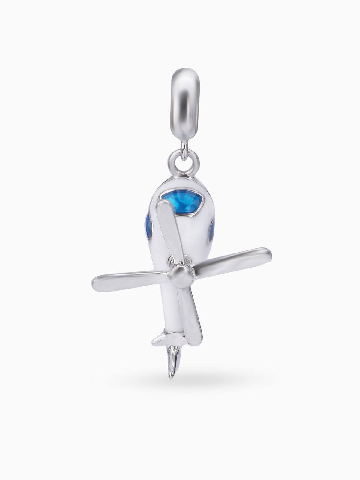 Side view SIJA 925 silver jewellery white helicopter charm stylish handcrafted accessory perfect for weddings parties anniversaries and festive wear