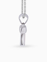 Side view SIJA 925 silver jewellery white pink bell pendant stylish handcrafted accessory perfect for weddings parties anniversaries and festive wear