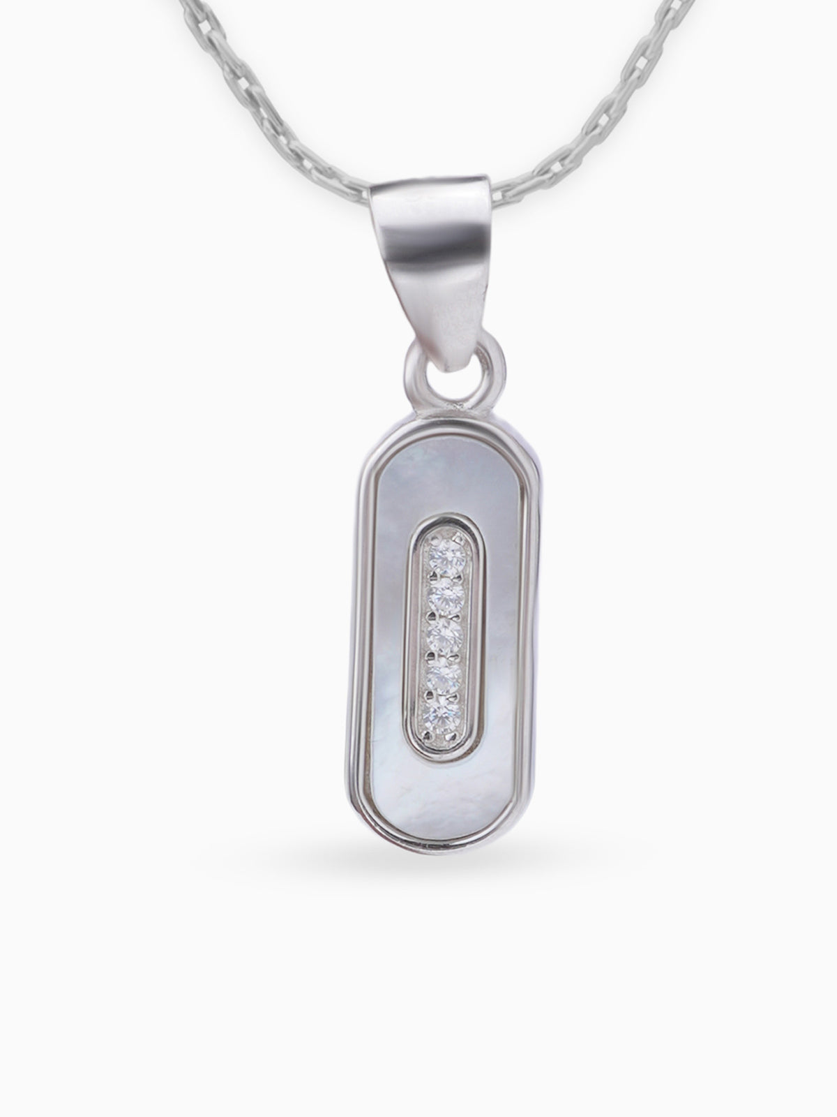 Close up SIJA 925 silver jewellery white pink cosmic beam pendant handcrafted premium design versatile accessory for everyday wear and special occasions