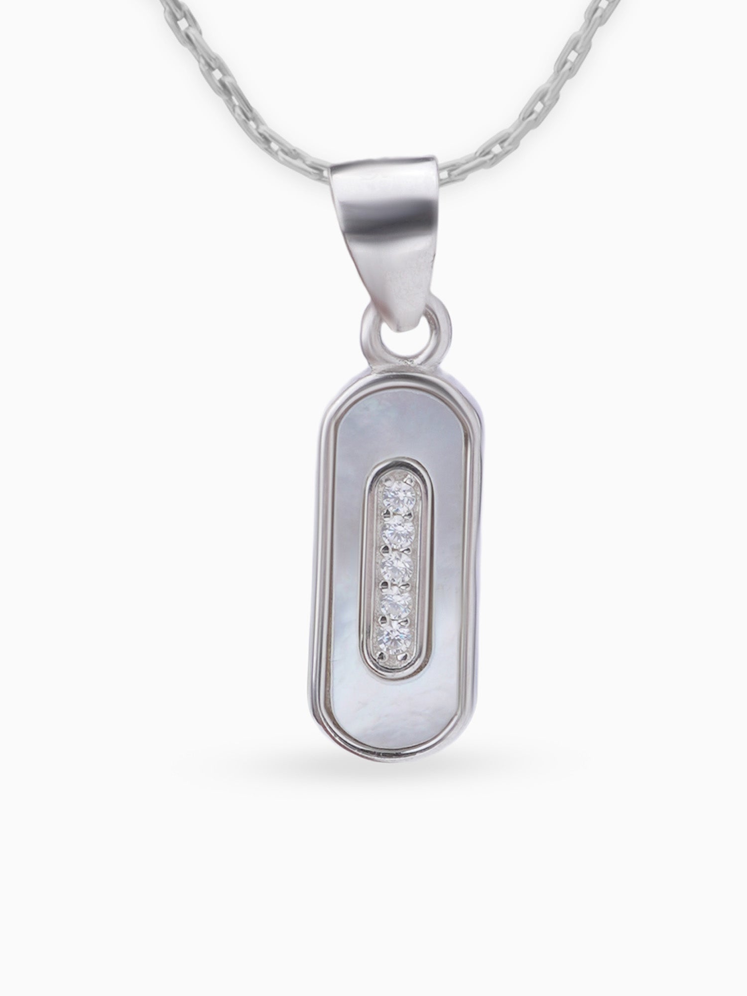 Close up SIJA 925 silver jewellery white pink cosmic beam pendant handcrafted premium design versatile accessory for everyday wear and special occasions