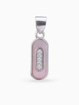 Close up SIJA 925 silver jewellery white pink cosmic beam pendant handcrafted premium design versatile accessory for everyday wear and special occasions