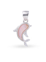Hero shot SIJA 925 silver jewellery white pink dolphin grace pendant BIS hallmarked elegant timeless accessory perfect for weddings festive wear and gifting