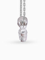 Side view SIJA 925 silver jewellery white pink little butterfly pendant stylish handcrafted accessory perfect for weddings parties anniversaries and festive wear