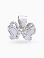 Hero shot SIJA 925 silver jewellery white pink little butterfly pendant BIS hallmarked elegant timeless accessory perfect for weddings festive wear and gifting