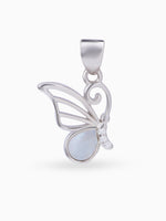 Hero shot SIJA 925 silver jewellery white pink radiant wing butterfly pendant BIS hallmarked elegant timeless accessory perfect for weddings festive wear and gifting