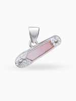 Hero shot SIJA 925 silver jewellery white pink safety pin pendant BIS hallmarked elegant timeless accessory perfect for weddings festive wear and gifting