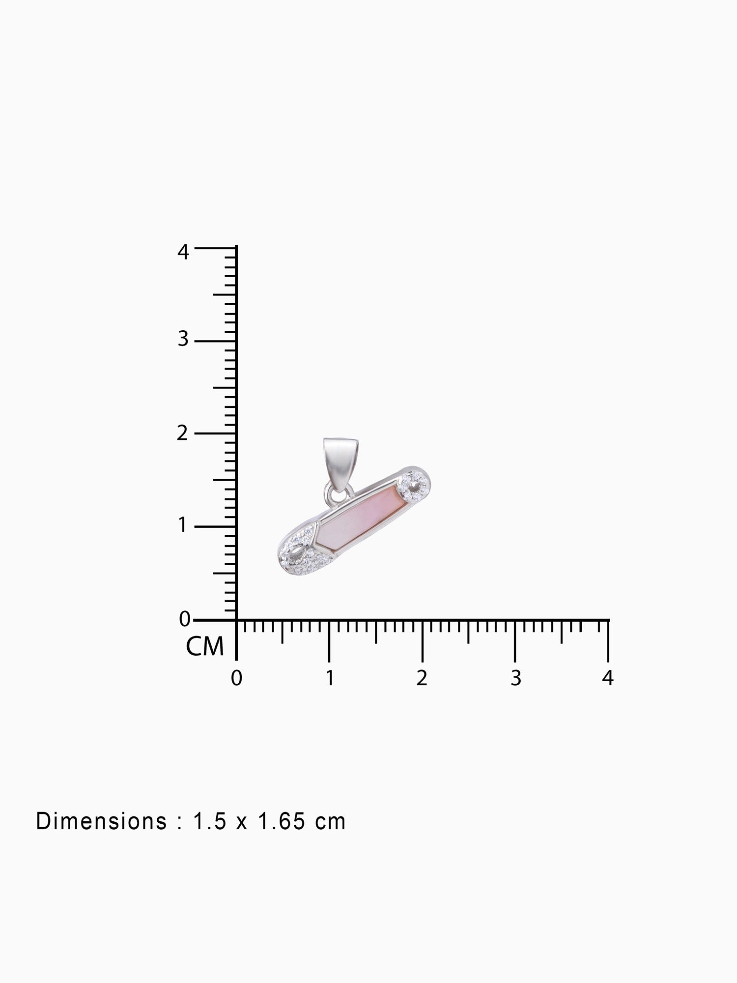 BIS hallmark view SIJA 925 silver jewellery white pink safety pin pendant certified premium accessory elegant timeless design for gifting and celebrations