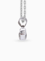 Side view SIJA 925 silver jewellery white pink safety pin pendant stylish handcrafted accessory perfect for weddings parties anniversaries and festive wear